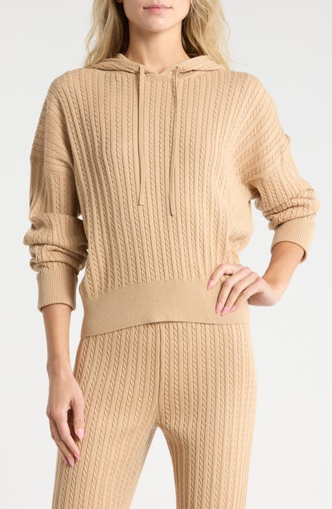 Cable Knit Cotton & Cashmere Hoodie