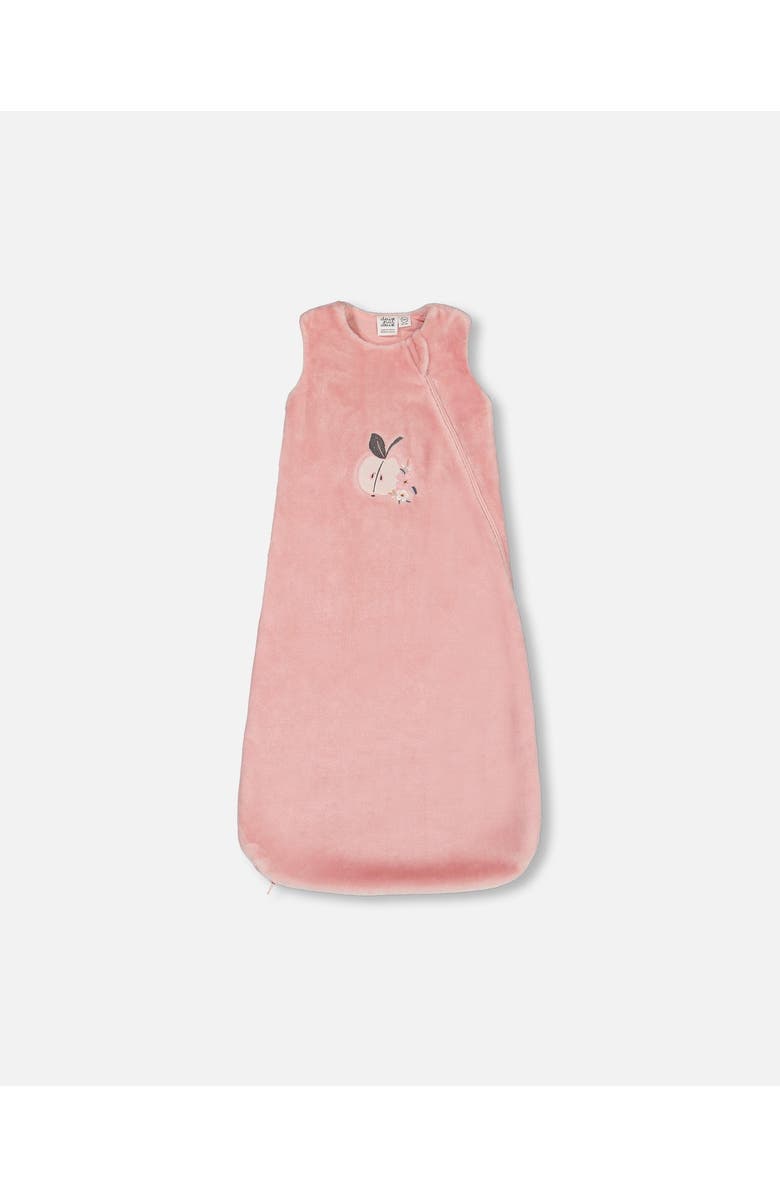 Deux par Deux Baby Girl's Plush Sleep Sack With Embroidery Light Pink, Main, color, 