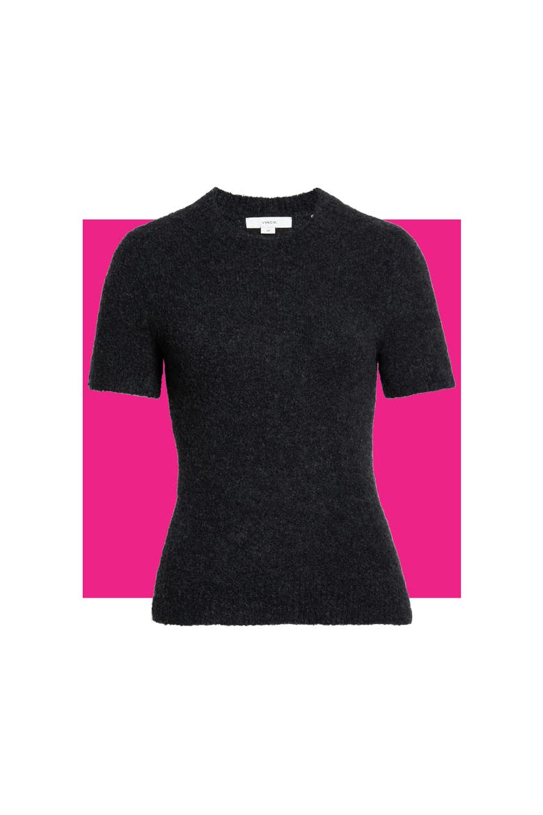 Boucle Crewneck Sweater, Main, color, H BLACK