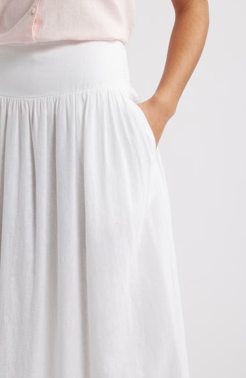 Caslon Linen Midi Skirt In White