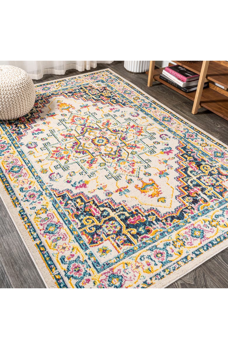 JONATHAN Y Brooklyn Geometric Medallion Area Rug, Alternate, color, Beige/Ivory