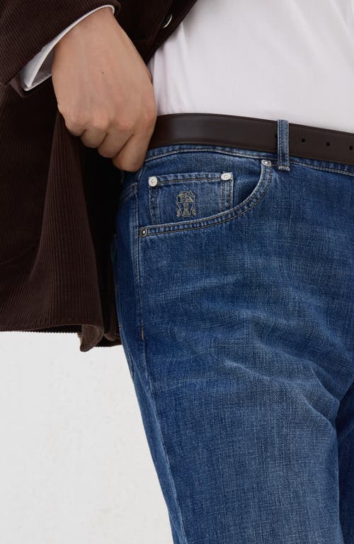 Brunello Cucinelli Relaxed Fit Denim Pants With Tapered Leg In Blue