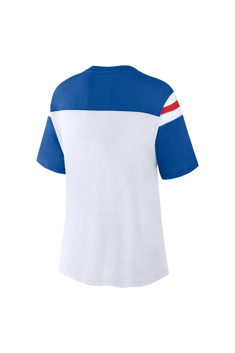 Women's Fanatics White/Royal New York Giants Cheer Chant Fashion Crop Top, Alternate, color, White