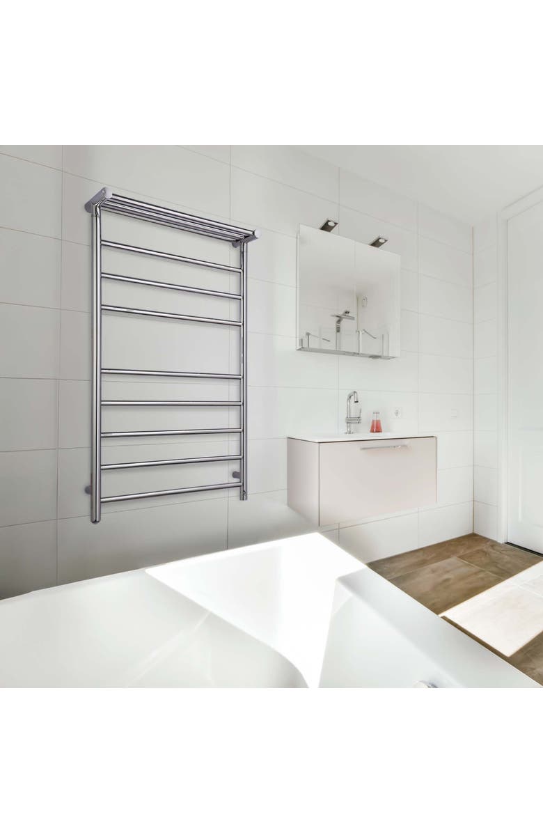 PURSONIC Wall Mount Electric Towel Warmer with 8 Heated Bars Plus 3 Non-heated Bars, Alternate, color, Silver