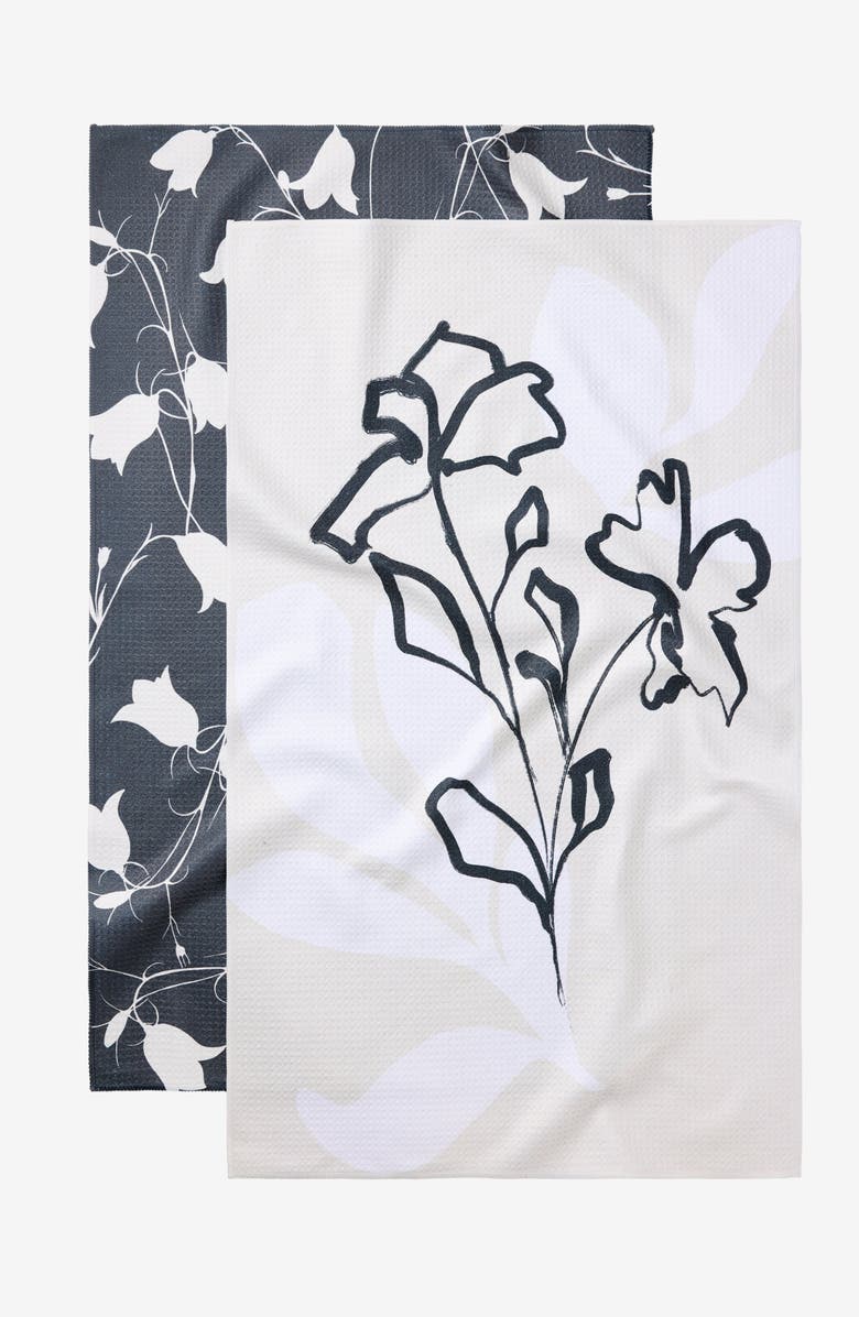 Geometry Kitchen Tea Towel Set, Main, color, Flora Flow