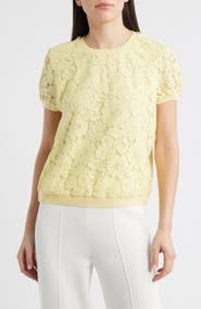 Tahari ASL Lace Front Sweater