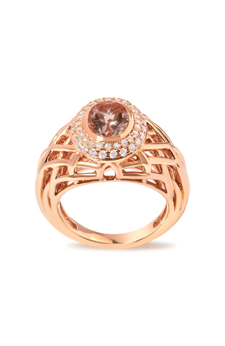 Haus of Brilliance 14K Gold Morganite & 3/8 Cttw Diamonds Cocktail Ring, Main, color, Pink