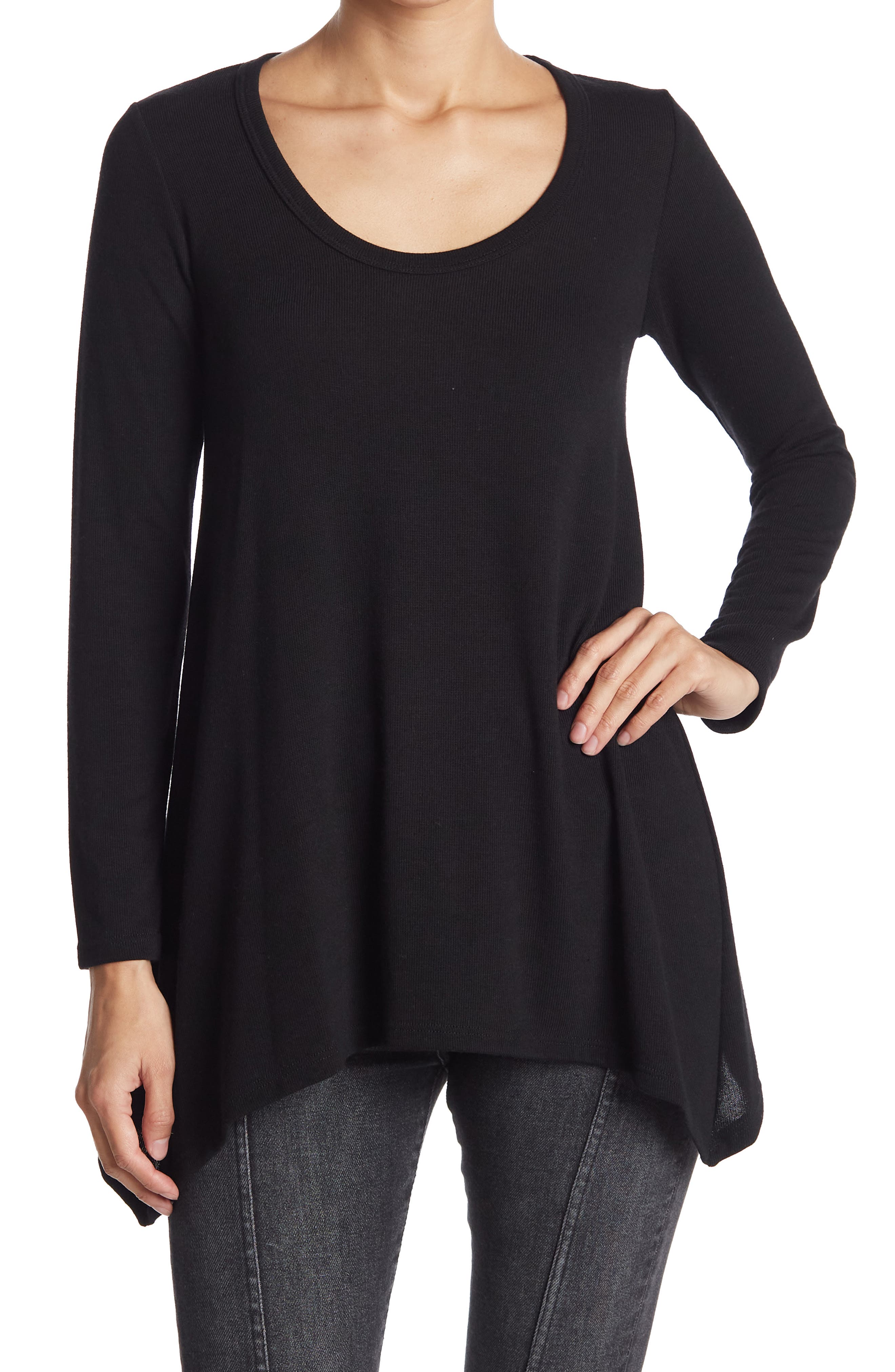 GO COUTURE Asymmetrical Swing Sweater