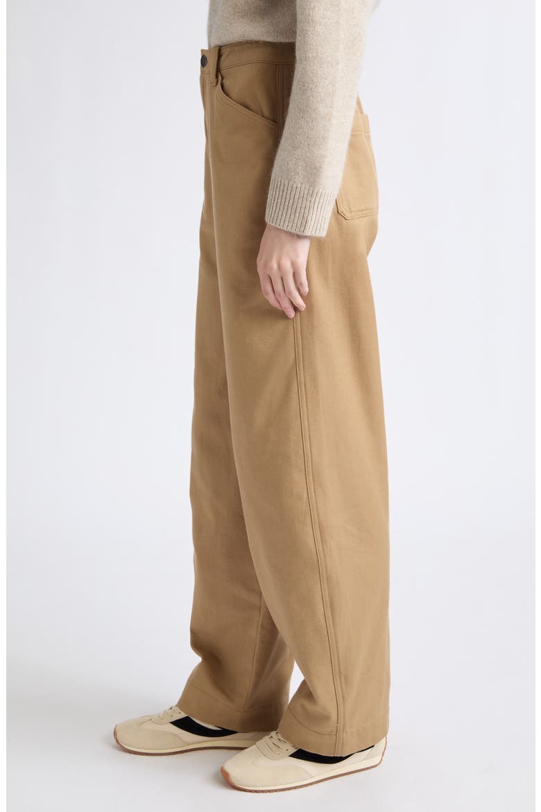 Brushed Cotton Wide Leg Pants, Alternate, color, CAMELETTO