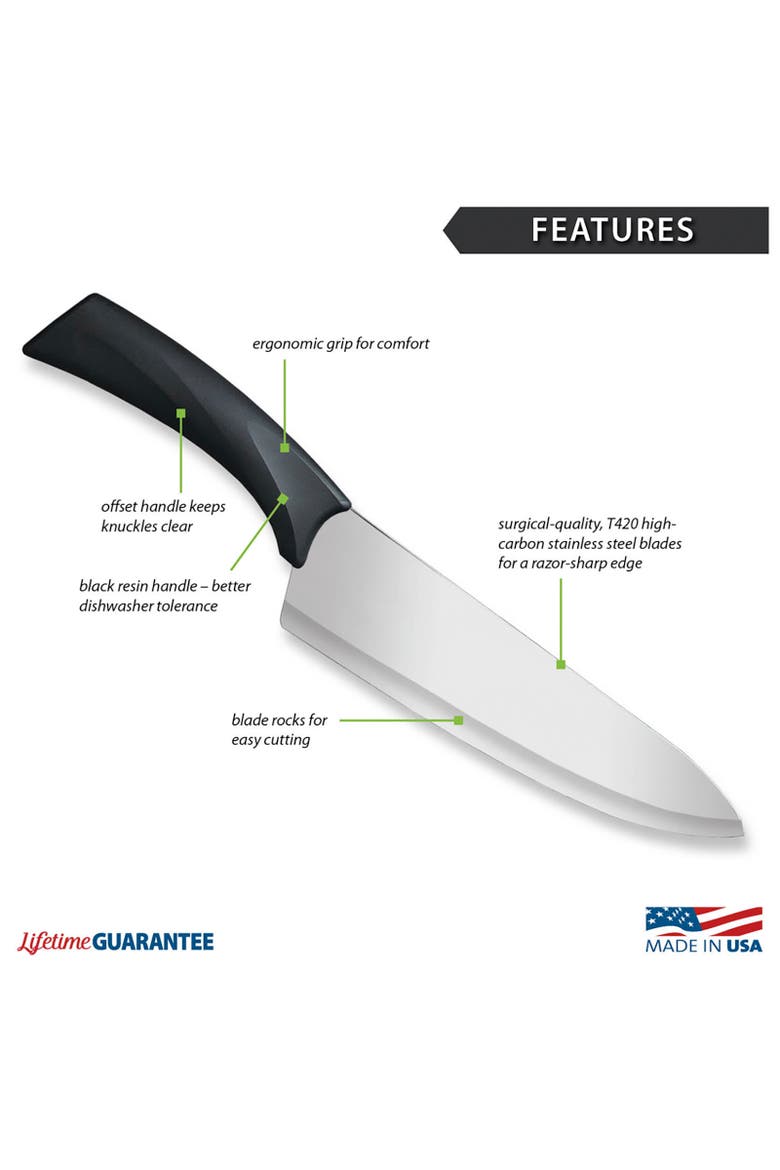 Cutlery 8.5-Inch French Chef Knife Anthem Wave Handle, Alternate, color, Black