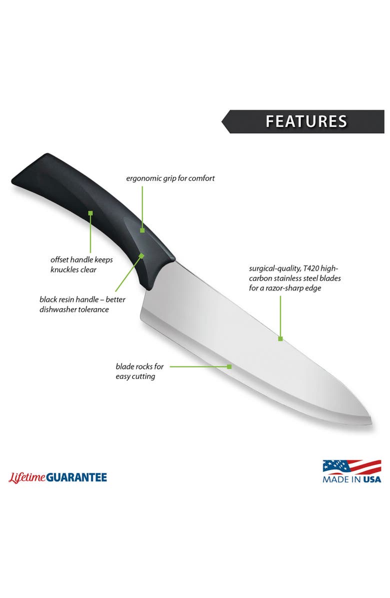 Rada Cutlery 8.5-Inch French Chef Knife Anthem Wave Handle, Alternate, color, Black