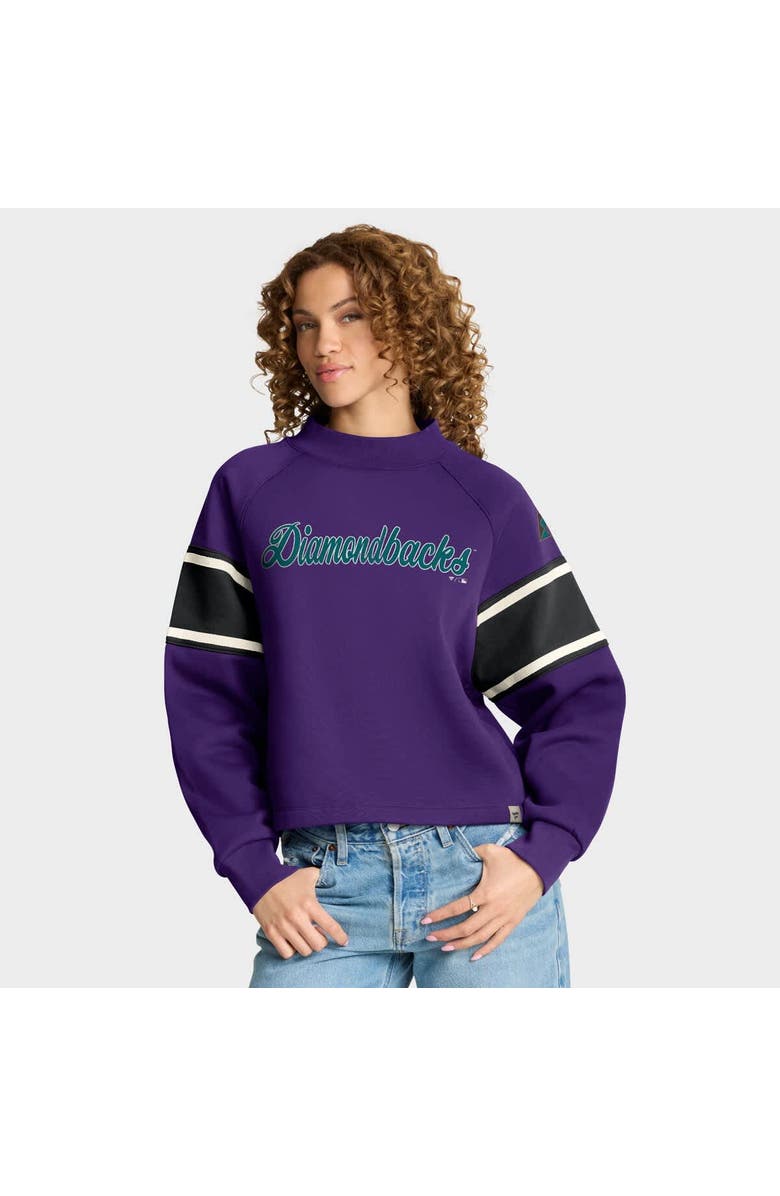 FANATICS Women's Fanatics Purple Arizona Diamondbacks Oversized Toss Sweep Raglan Pullover Sweatshirt, Main, color, Purple