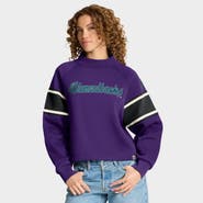 FANATICS Women's Fanatics Purple Arizona Diamondbacks Oversized Toss Sweep Raglan Pullover Sweatshirt