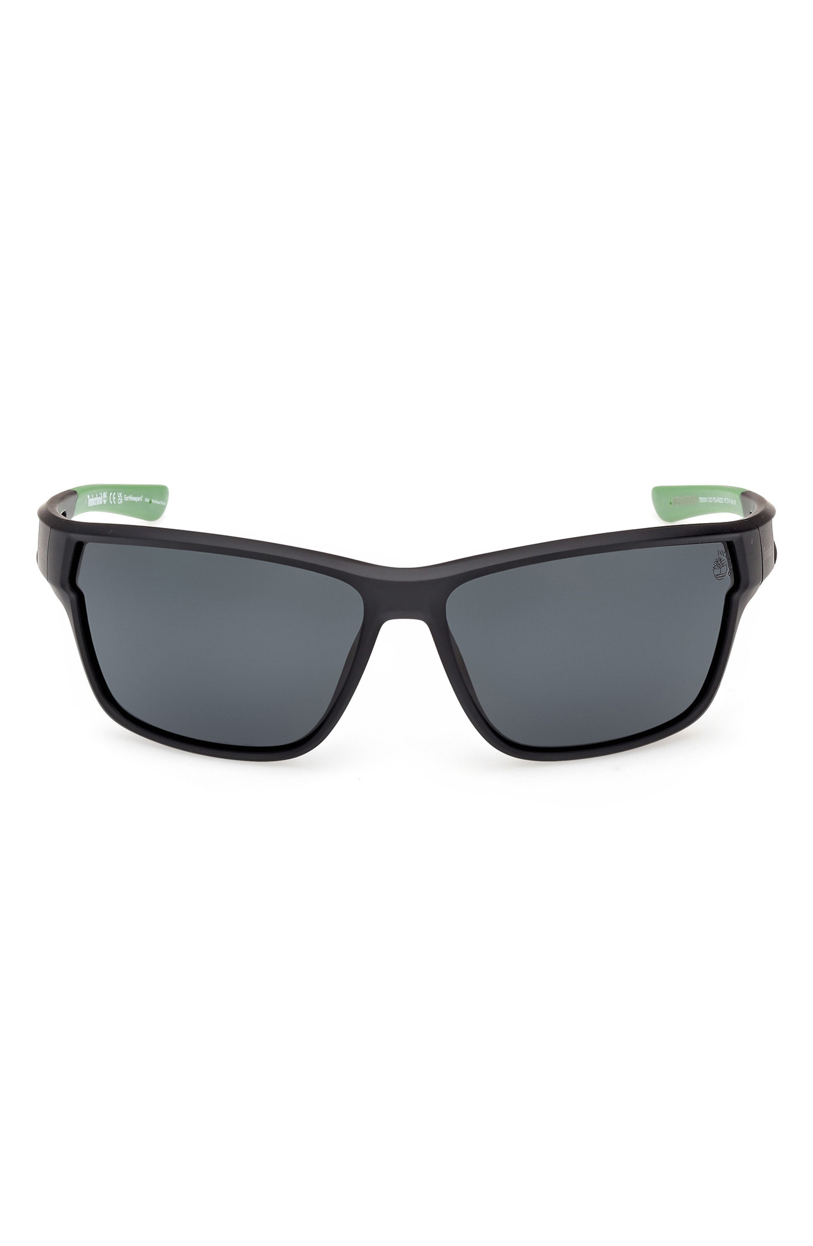 Timberland 65mm Polarized Rectangular Wrap Sunglasses