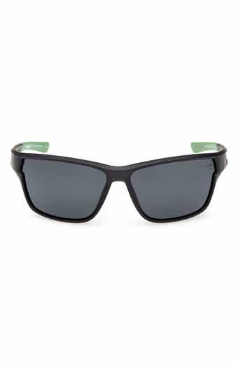 65mm Polarized Rectangular Wrap Sunglasses