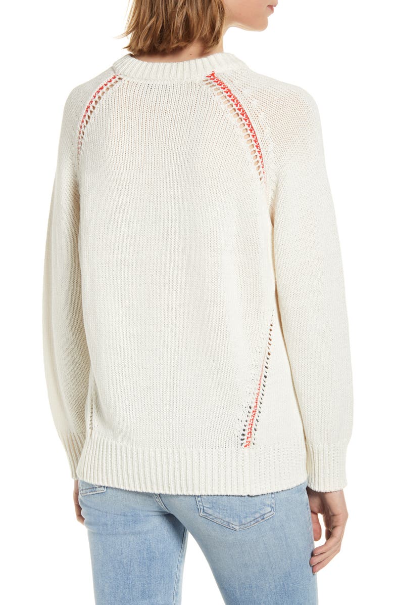 Ninety Percent Contrast Stitch Slouchy Sweater, Alternate, color, 