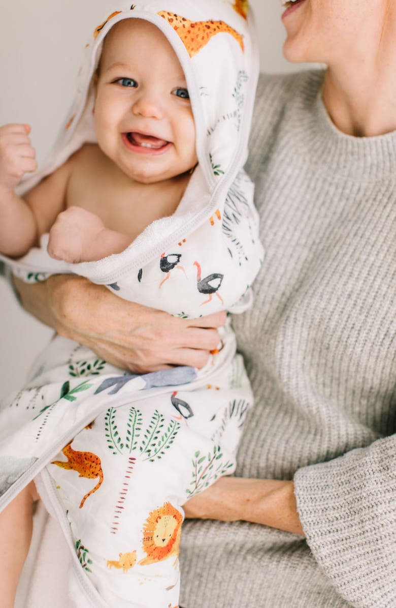 Loulou Lollipop Muslin Hooded Towel & Washcloth Set, Alternate, color,