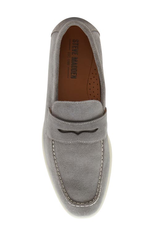 Madden Laguna Penny Loafer In Grey Suede