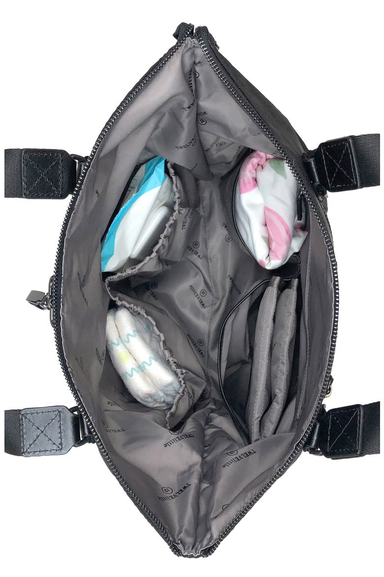 3-in-1 Foldover Diaper Tote, Alternate, color, BLACK