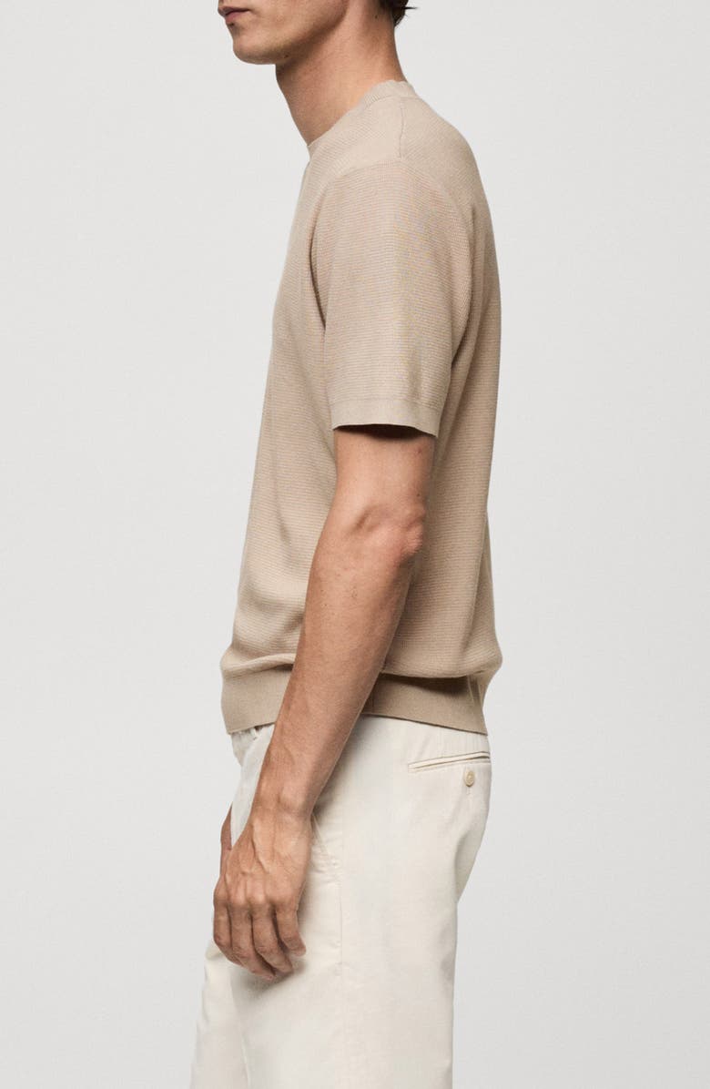 MANGO Waffle Knit Short Sleeve Sweater, Alternate, color,