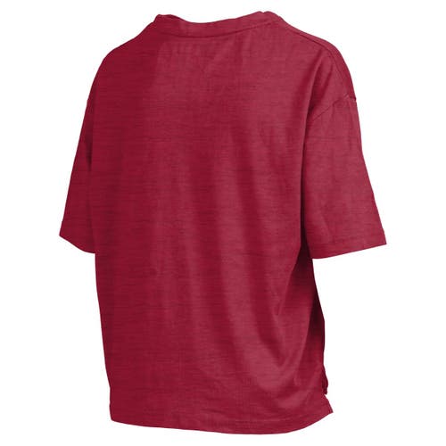 Pressbox Cardinal Iowa State Cyclones Nelson Arch Over Logo Waist Length Oversized Slub T-shirt In Burgundy