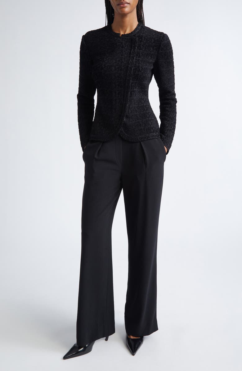 Emporio Armani Asymmetric Velvet Jacket, Alternate, color, Black Multi