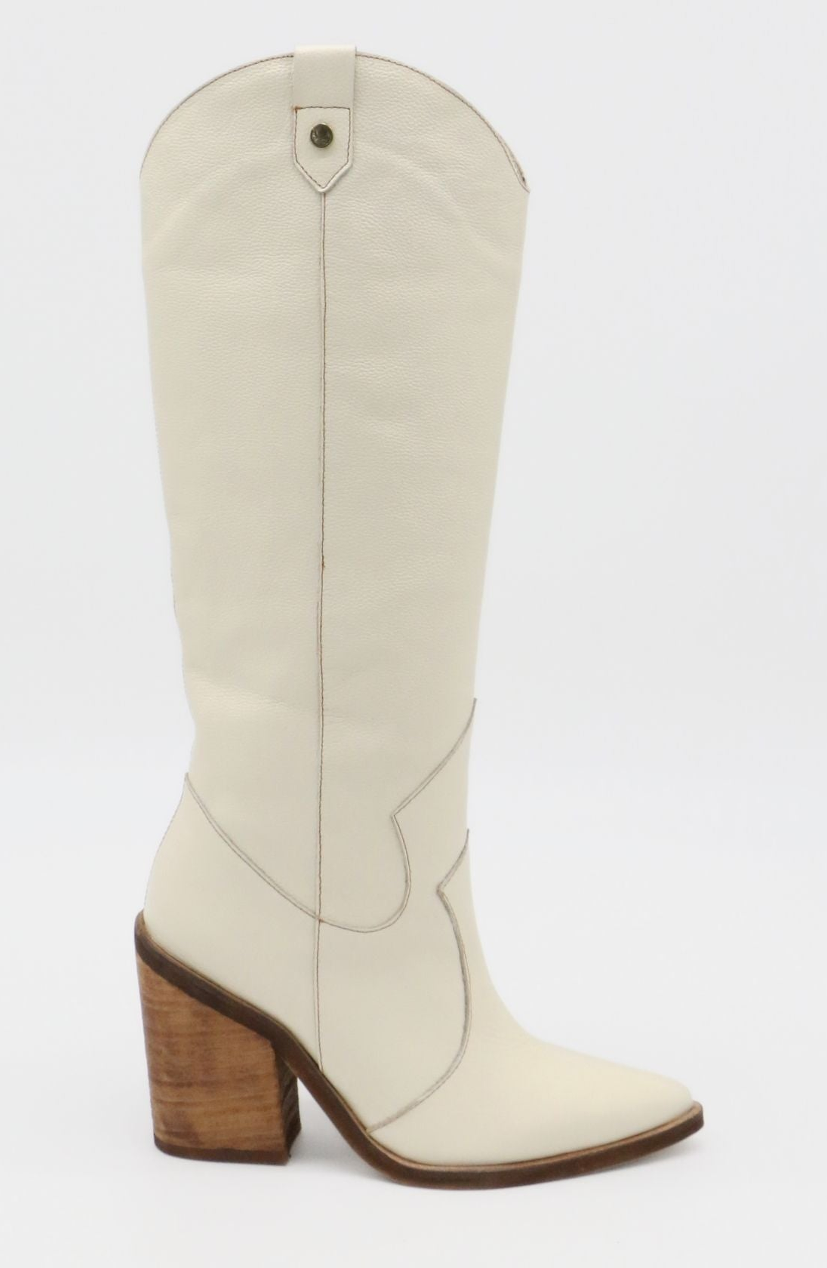 Macao Western Knee-High Boots, Alternate, color, Ivory