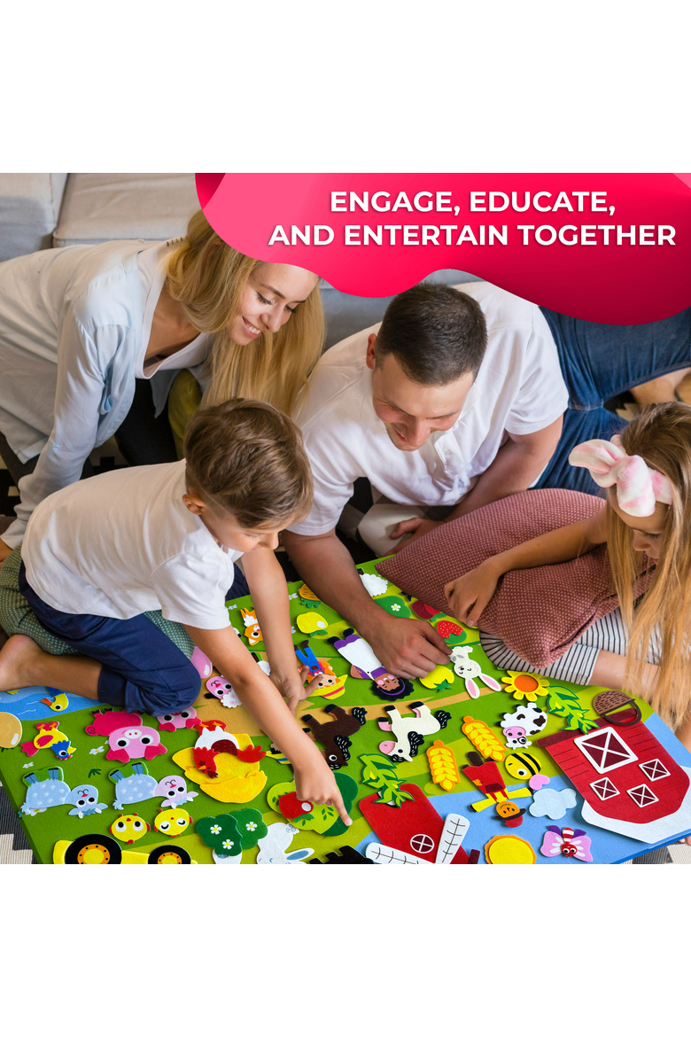 Kids Felt Board Learning Set, Alternate, color, Farm