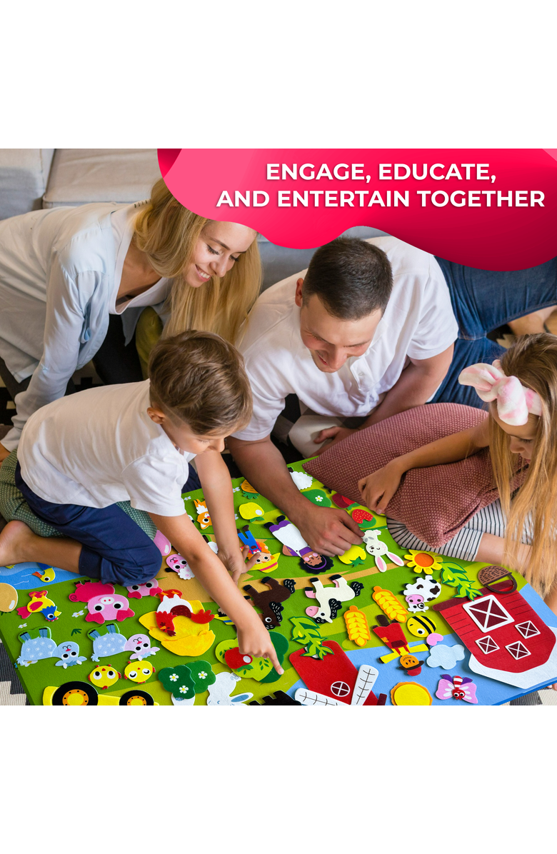 Quokka Felt Board Learning Set for Kids, Alternate, color, Farm