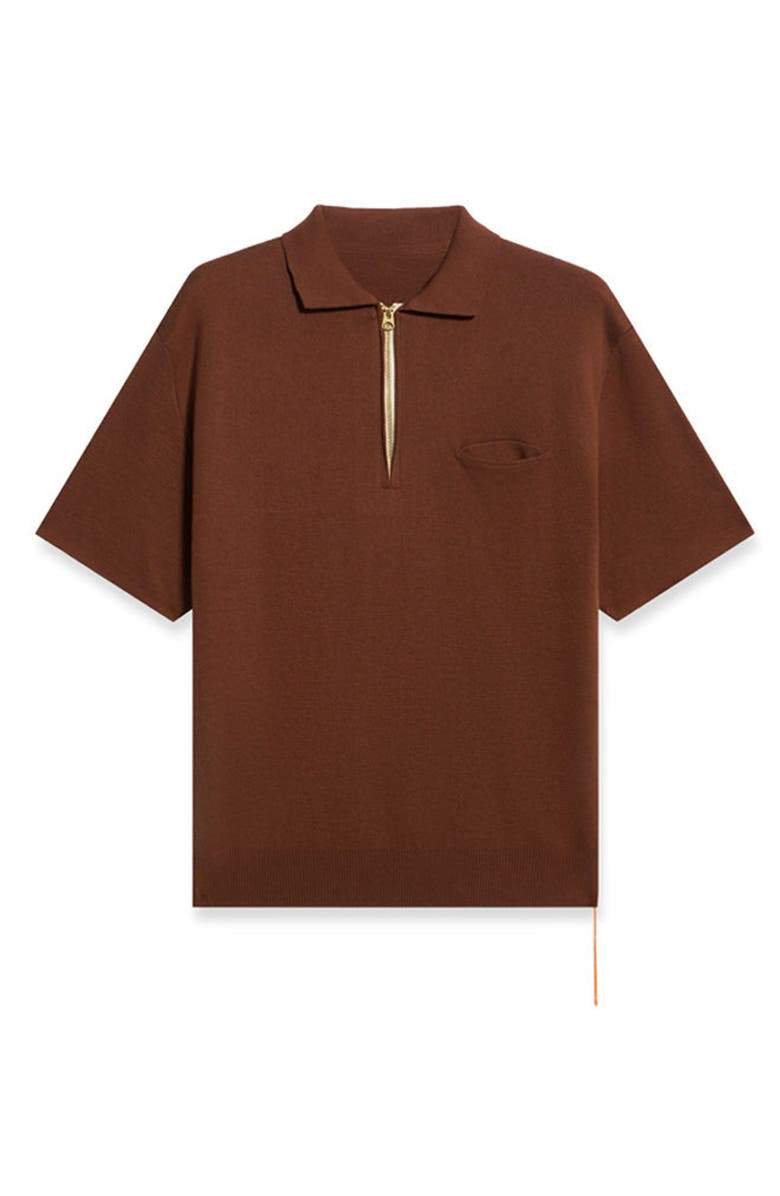 Fortela Laight 3/4 Zip Short Sleeve Polo, Main, color, Brown