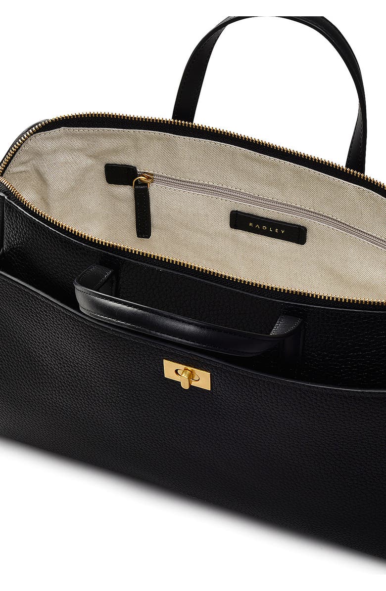 Radley Brook Avenue Pebbled Leather Satchel, Alternate, color, Black