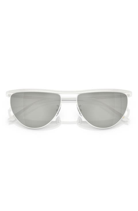 x KHAITE 56mm Mirrored Irregular Sunglasses