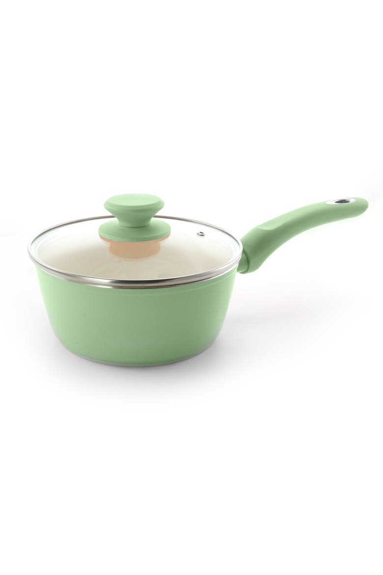 Plaza Cafe 7 Piece Essential Core Aluminum Cookware Set, Alternate, color, Green