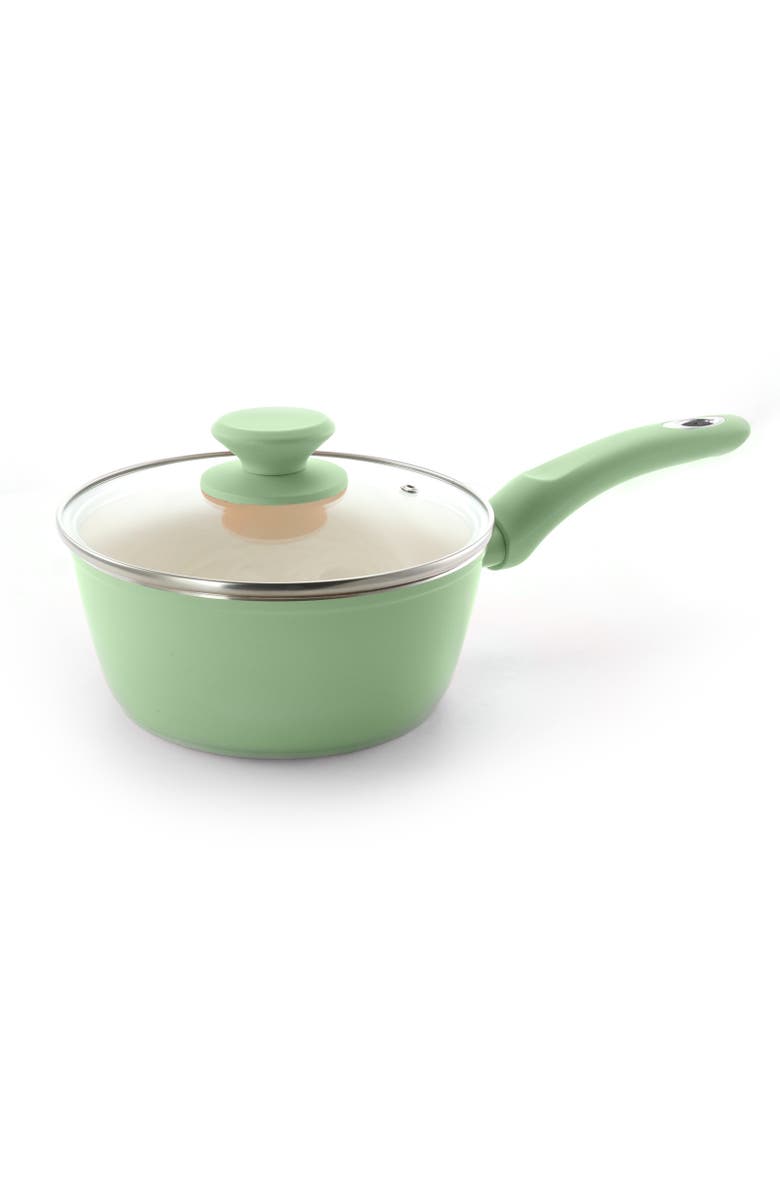 Gibson Home Plaza Cafe 7 Piece Essential Core Aluminum Cookware Set, Alternate, color, Green