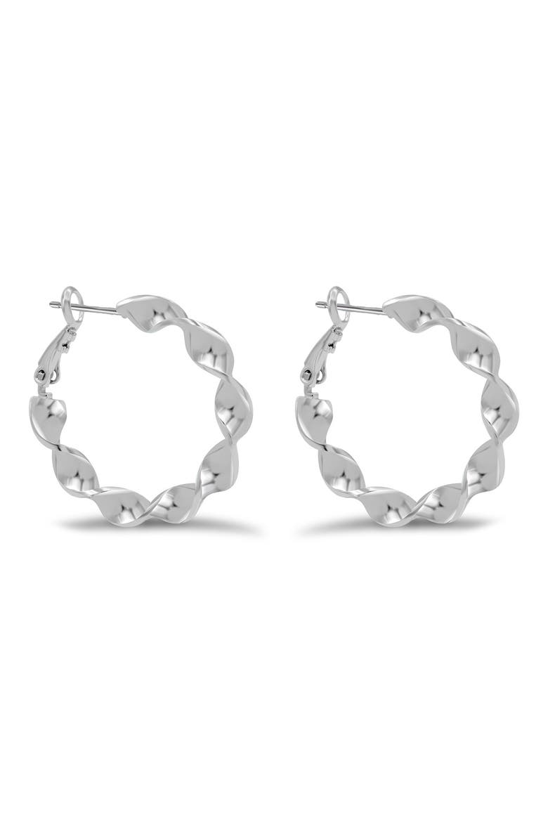 Futurism Hoop Earrings, Main, color, SILVER