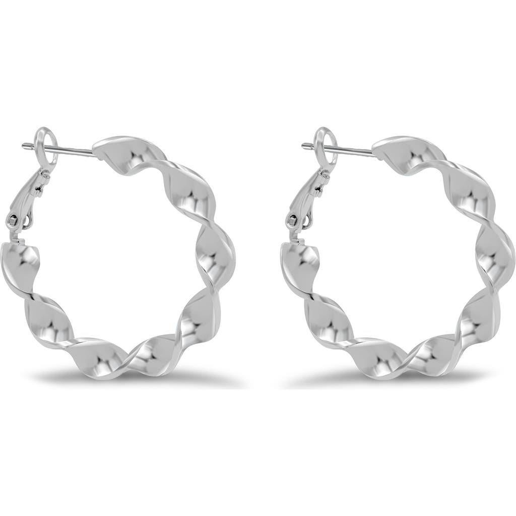 LA MENO Futurism Hoop Earrings in Silver  product