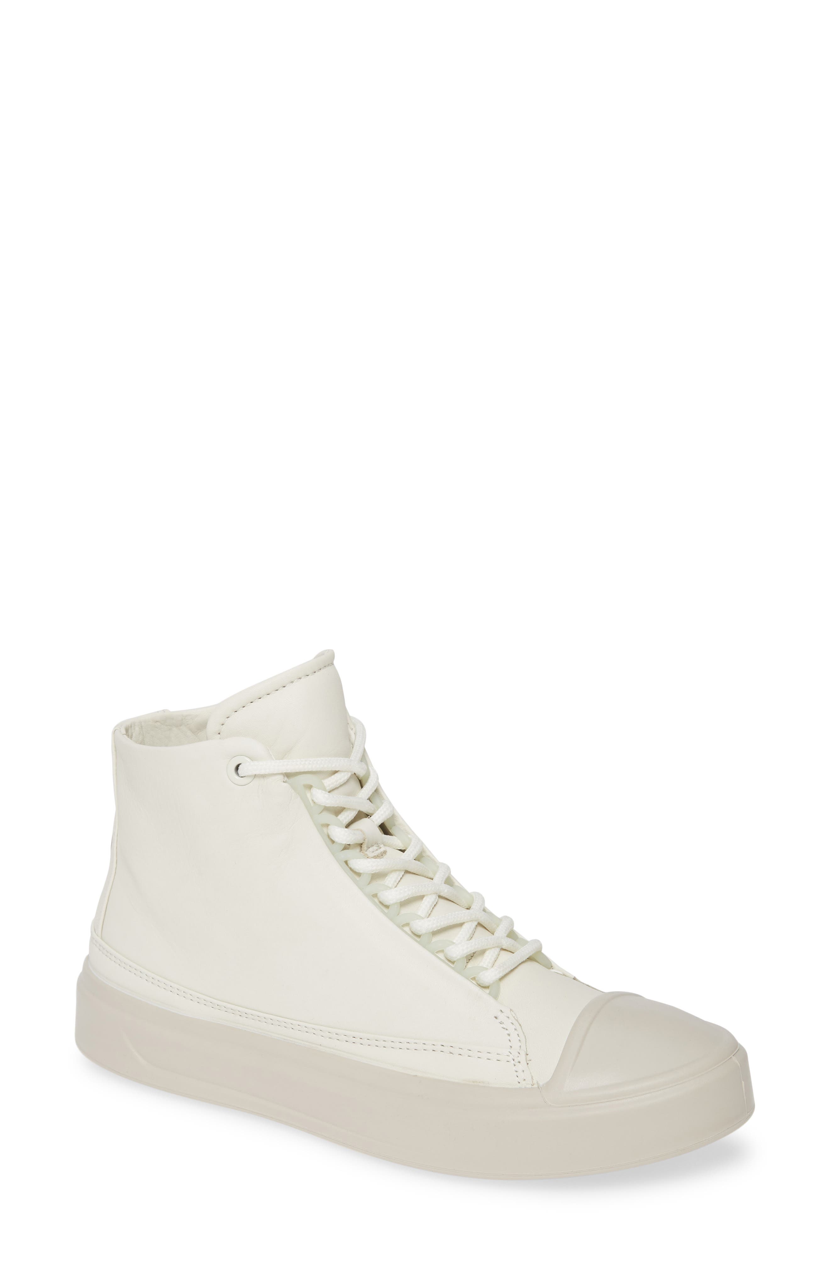 Flexure Cap Toe High Top Sneaker, Main, color, SHADOW WHITE LEATHER