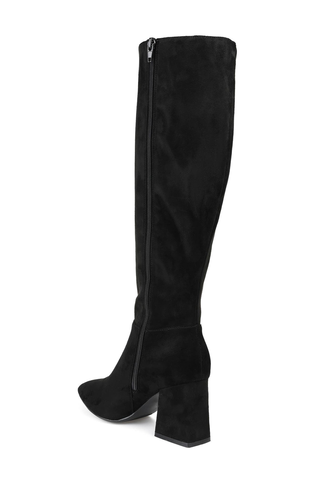 Journee Collection Idinna Tall Vegan Leather Faux Fur Lined Block Heel Boot - Extra Wide Calf, Alternate, color, 