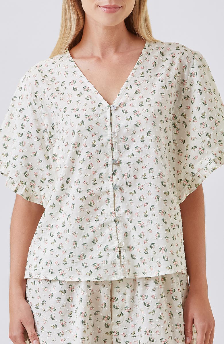 Papinelle Swiss Dot Short Pajamas, Alternate, color, Rosebud Floral