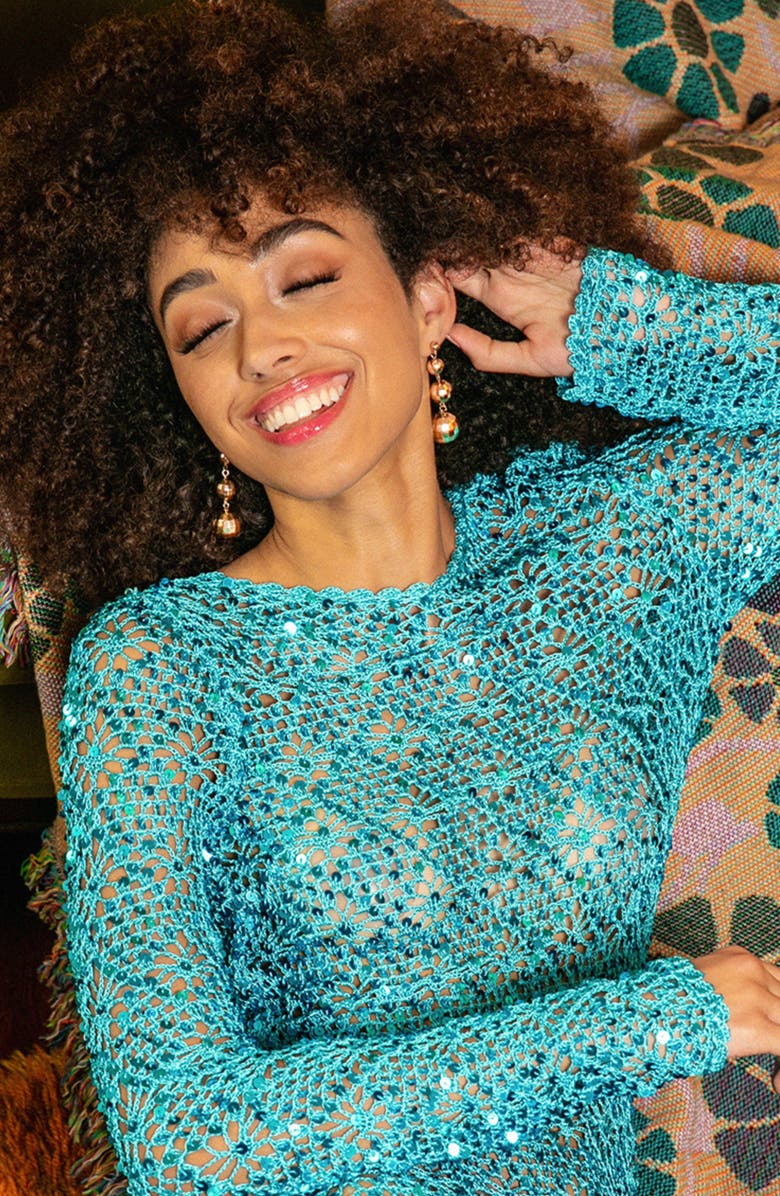 Petit Moments Donna Disco Ball Drop Earrings, Alternate, color, Gold