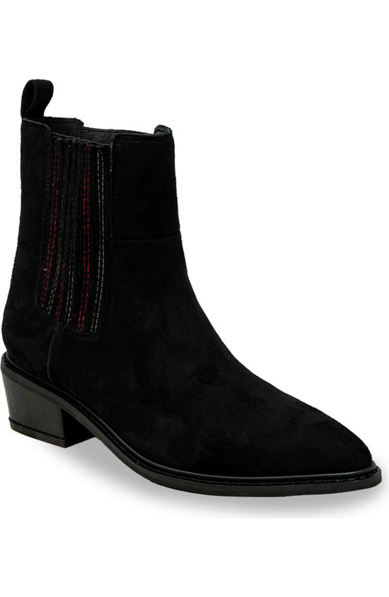 CHASE AND CHLOE Western Block Heel Chelsea Boot, Main, color, Black