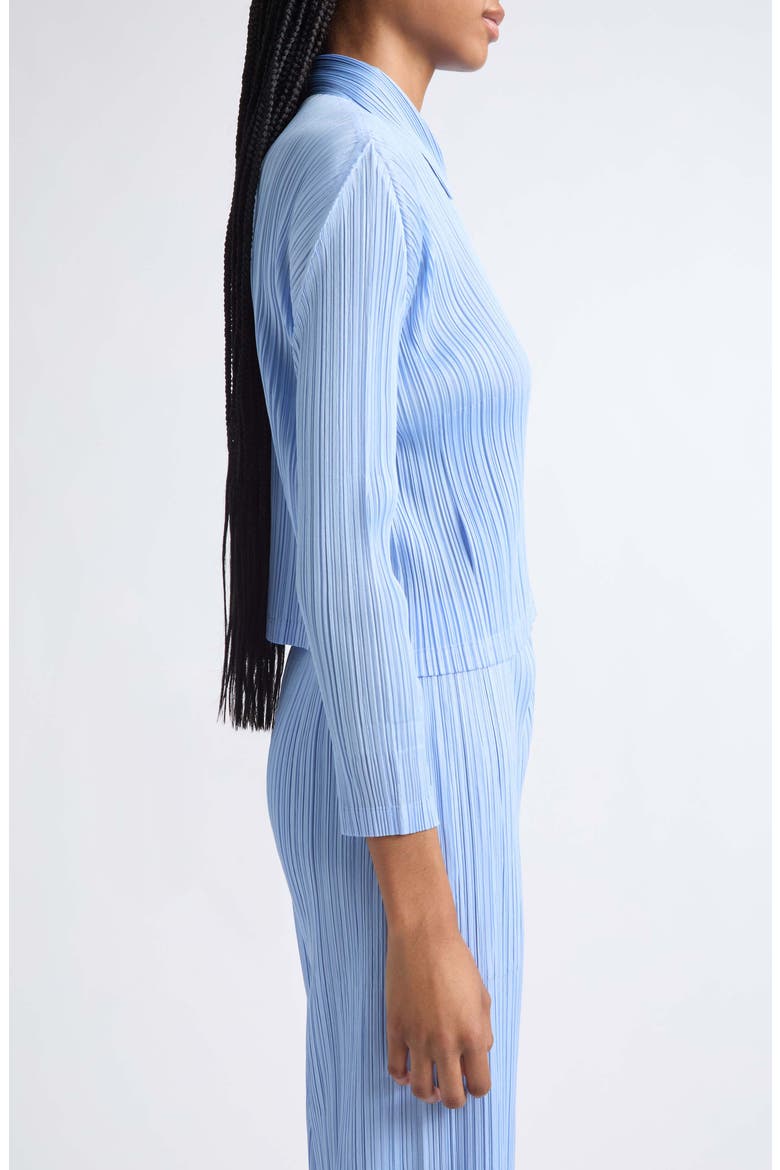 Monthly Colors August Pleated Zip Top, Alternate, color, LIGHT BLUE