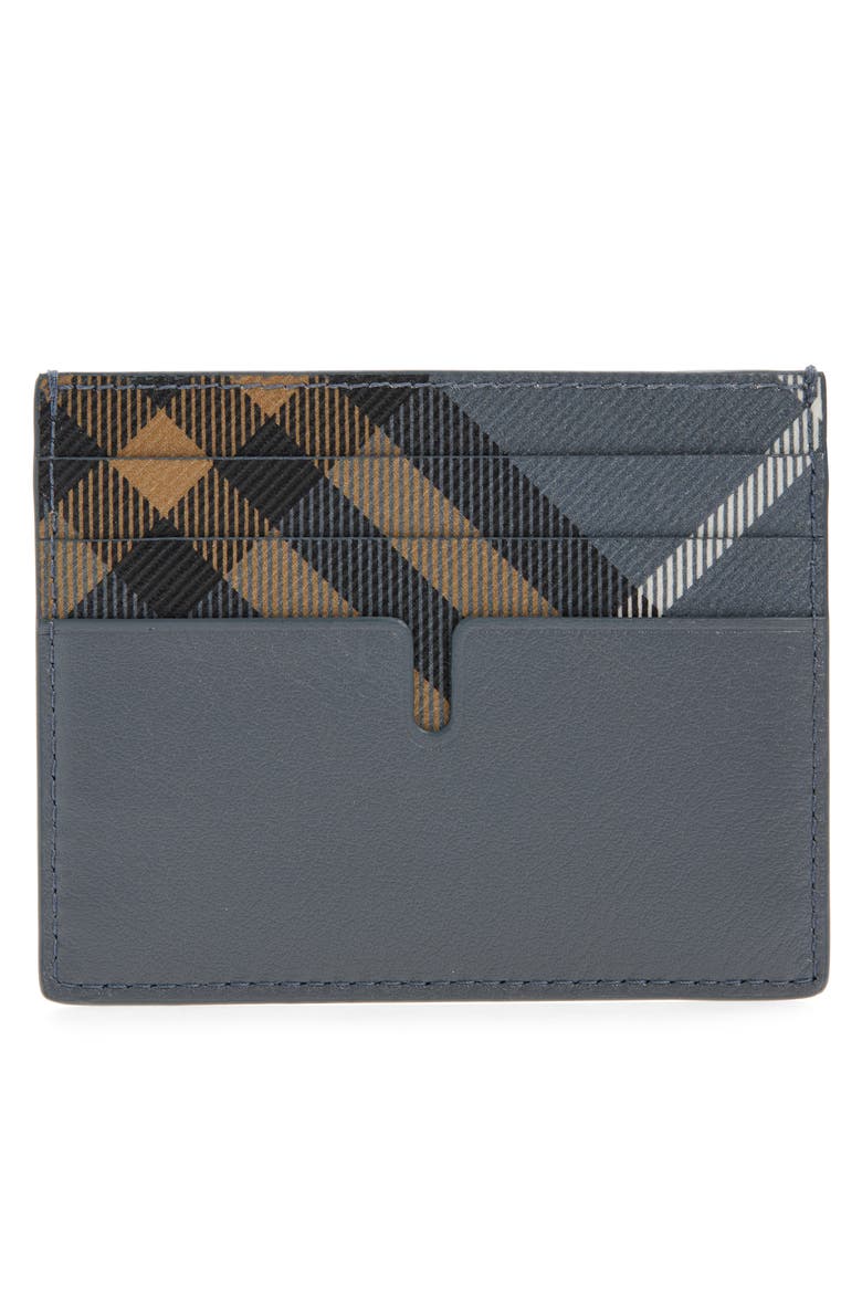 New Tall Sandon Check Coated Canvas & Leather Card Holded, Alternate, color, WAVE BLUE
