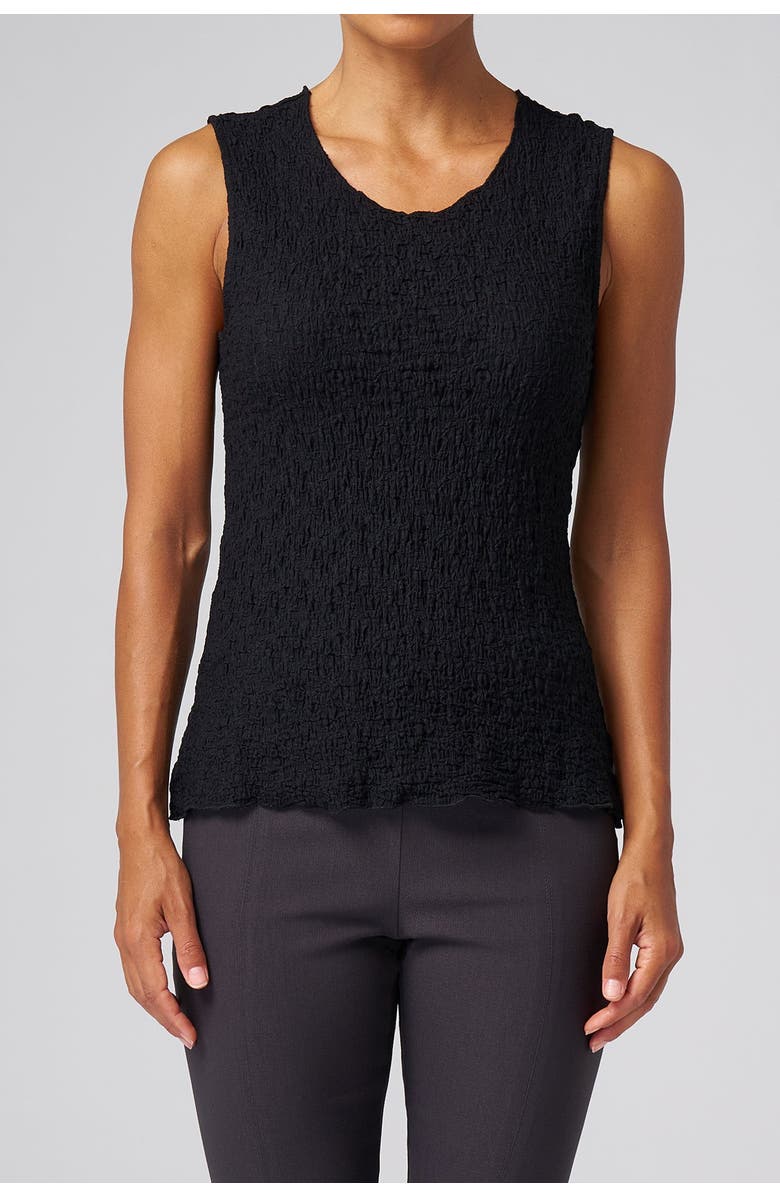 Franne Golde Doheny Textured Sleeveless Top, Main, color, Black
