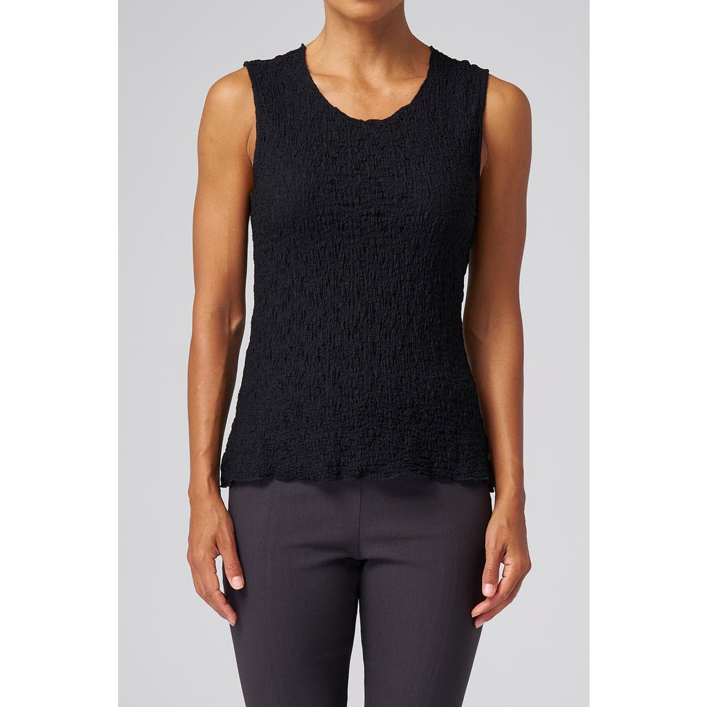 Franne Golde Doheny Textured Sleeveless Top In Black
