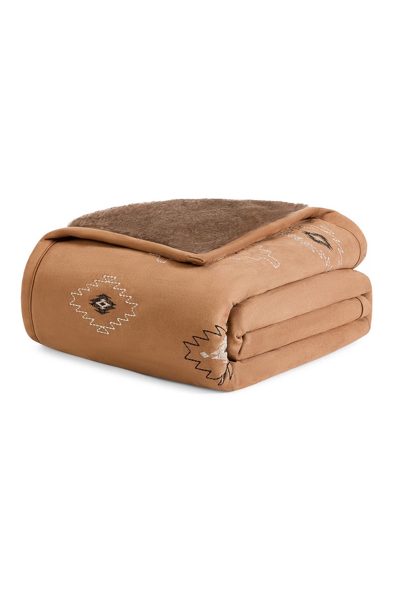 Mesilla Faux Suede Throw, Main, color, BROWN