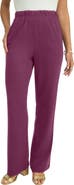 Jessica London Soft Ease Cotton Knit Wide Leg Pant