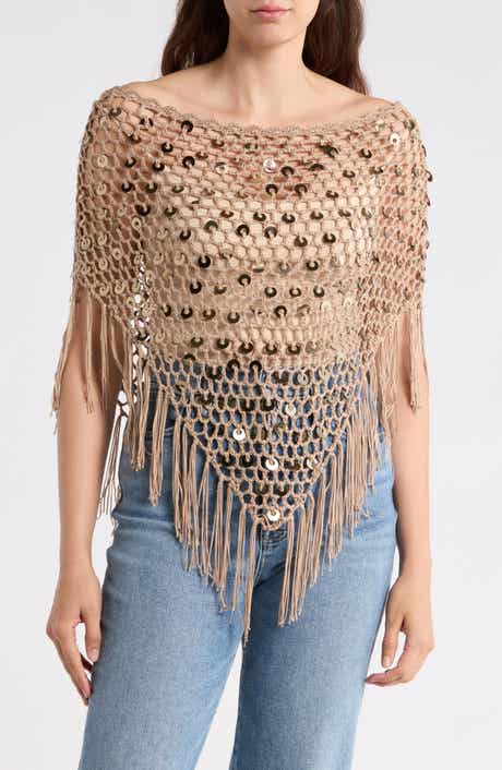INTERNATIONAL DESIGNER Sequin Poncho