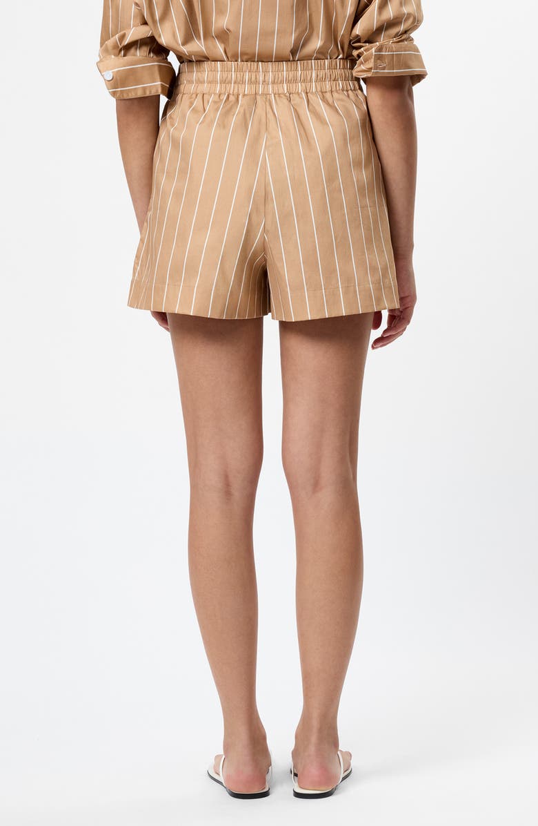 French Connection Alexis Stripe Poplin Shorts, Alternate, color, Macchiato