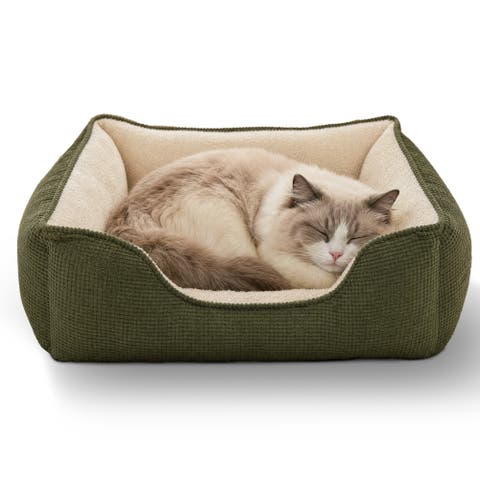 Essential Niblet Velvet Square Cuddler Pet Bed